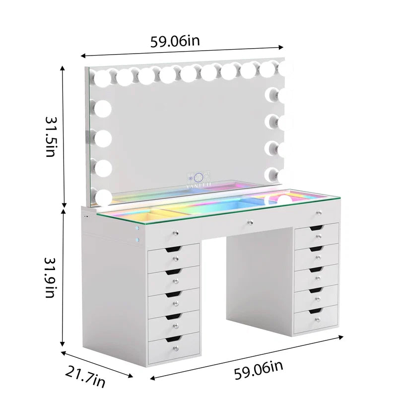 VANITII Eva Vanity Set with 18 Bulbs Hollywood Vanity Mirror