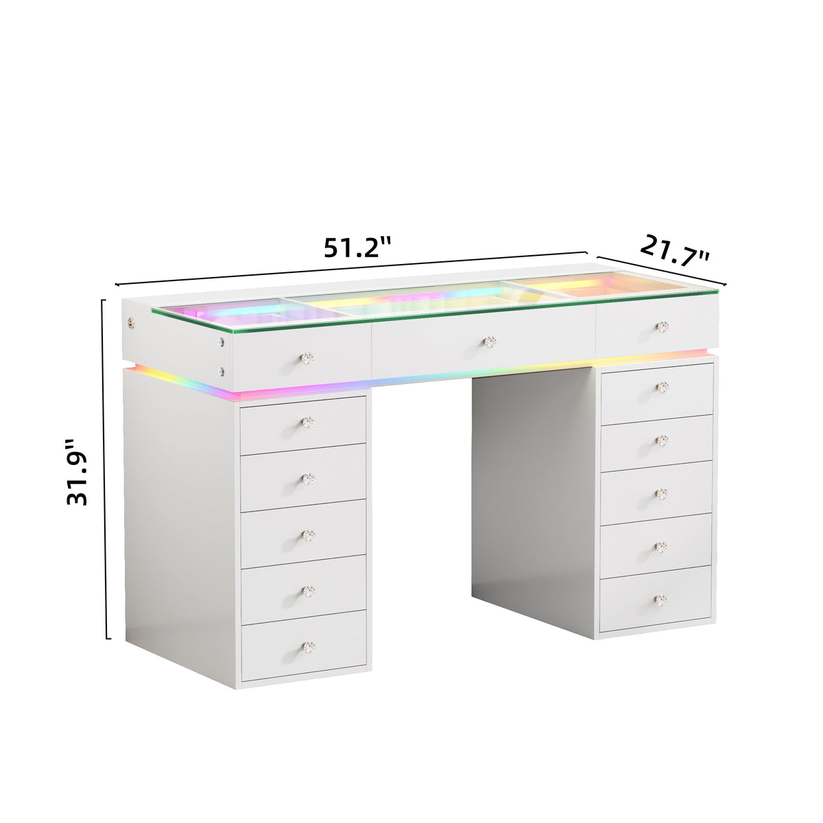 VANITII Mini Eva Vanity Desk-13 Storage Drawers