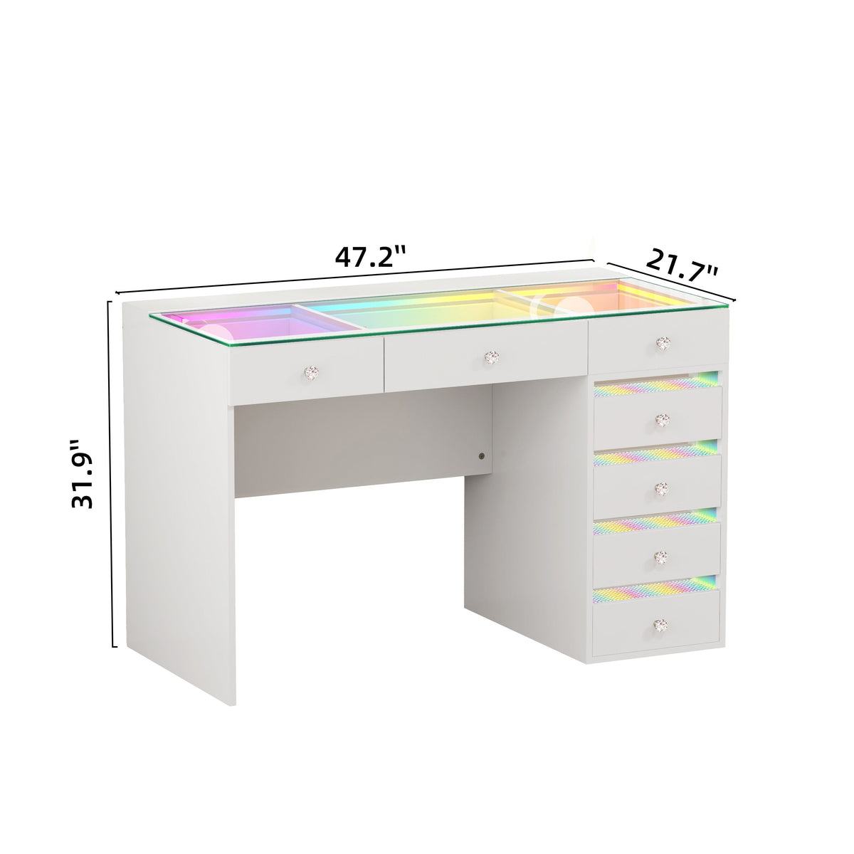 VANITII Fenair Vanity Desk with 7 Drawers