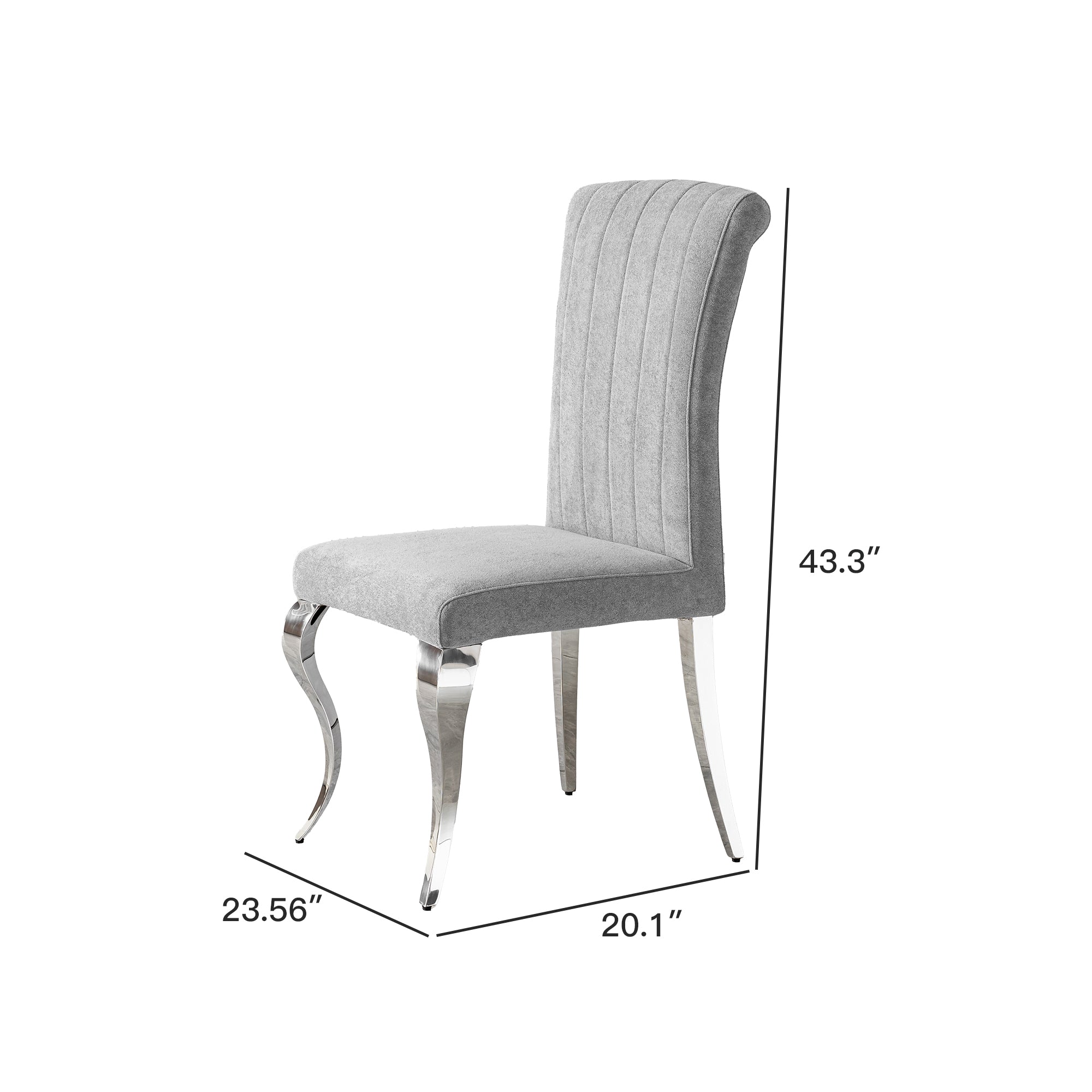 Size of Modern High Back dining chair-201 Stainless Steel