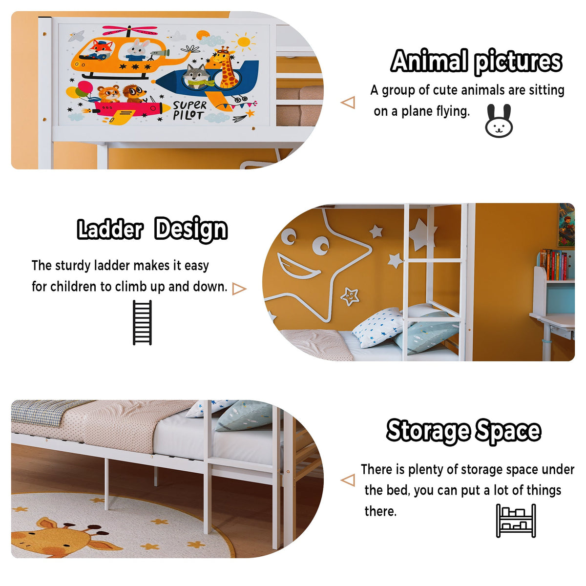 Metal Bunk Bed Frame Twin Size Beds