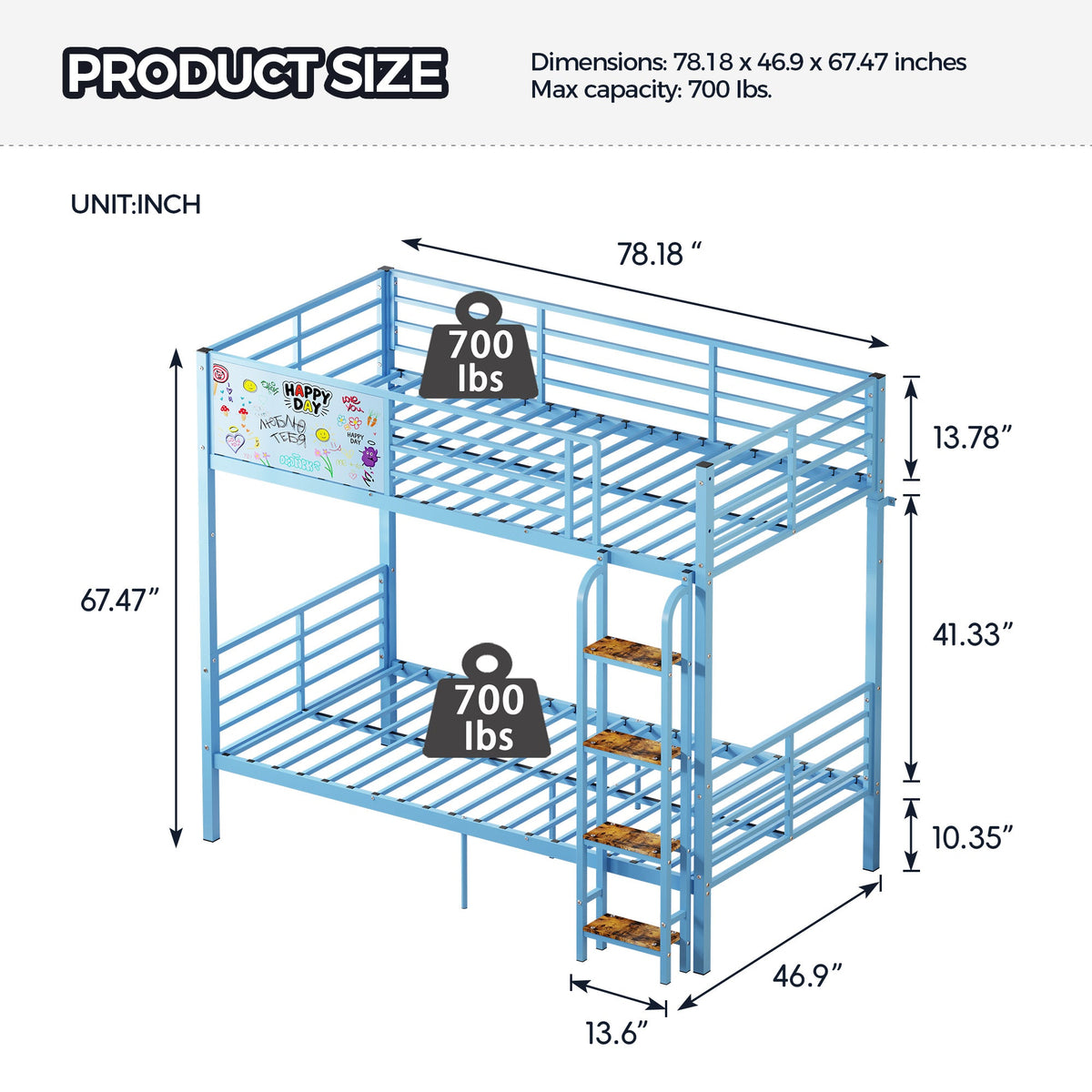 Bunk Bed Frame BLUE