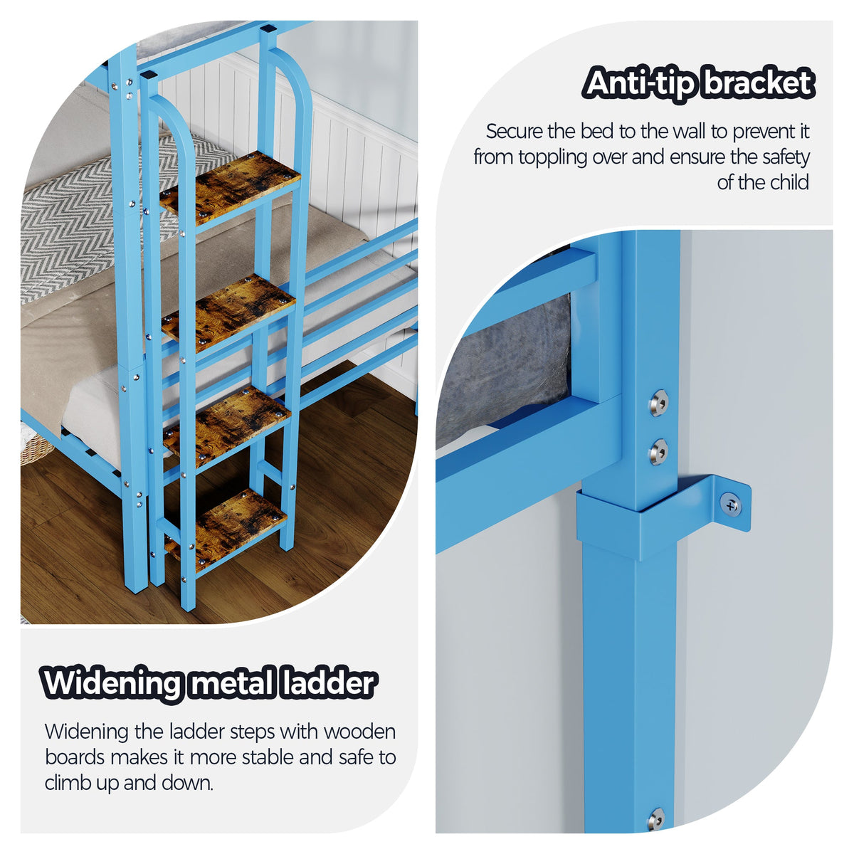 Twin Over Twin Metal Bunk Bed,Floor Bunk Bed Frame