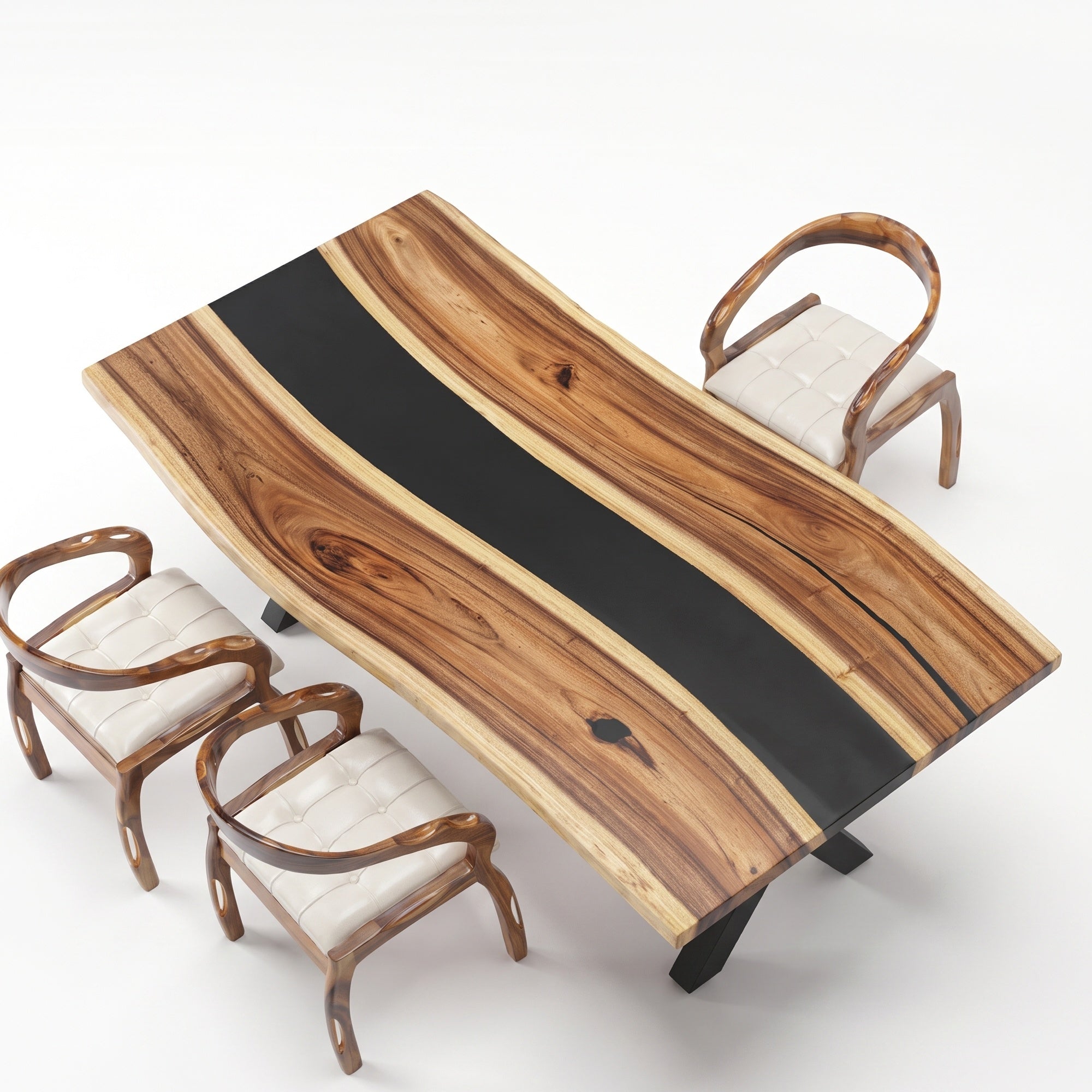 C1082 Walnut Resin Table