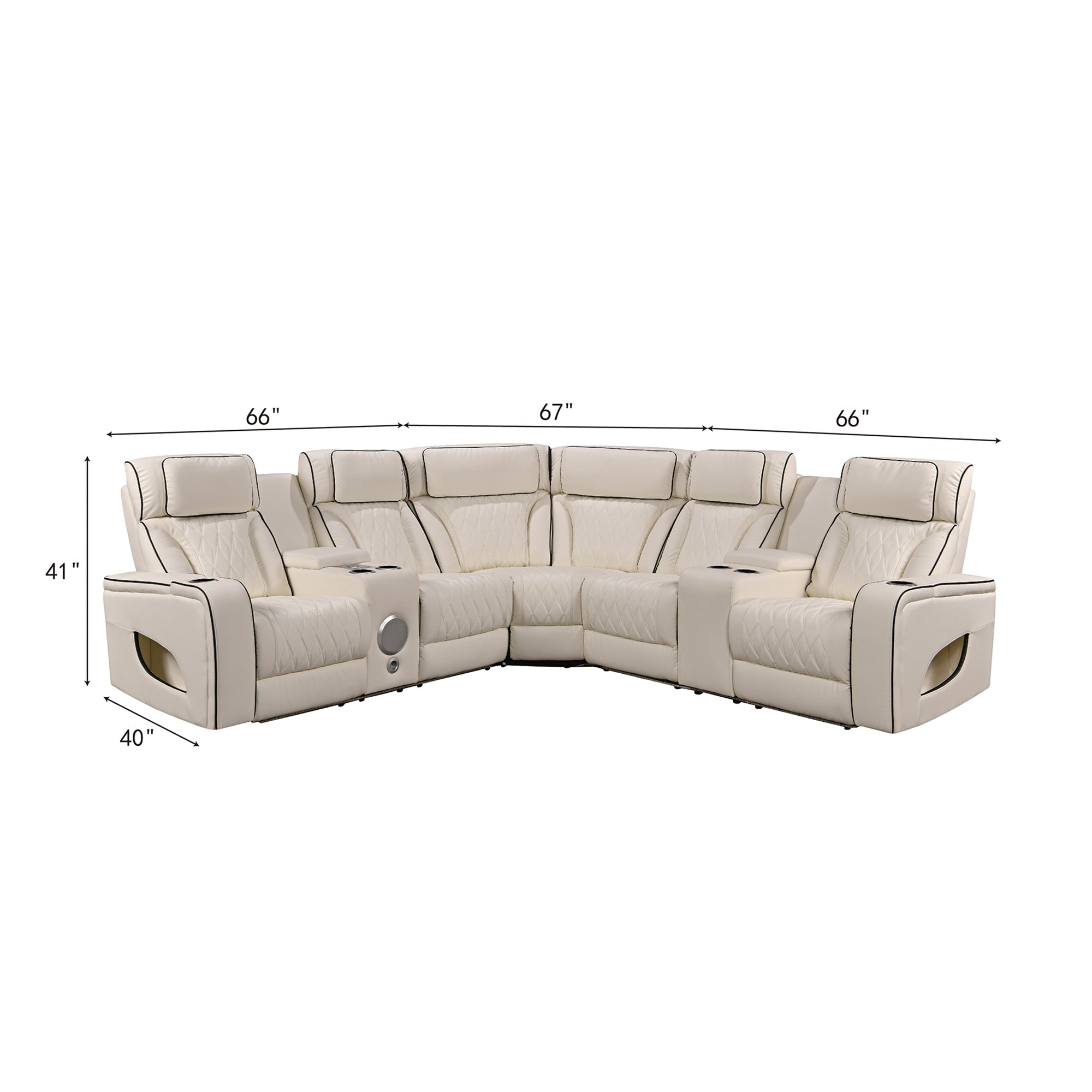 Power Recliner Sectional MC2953 White