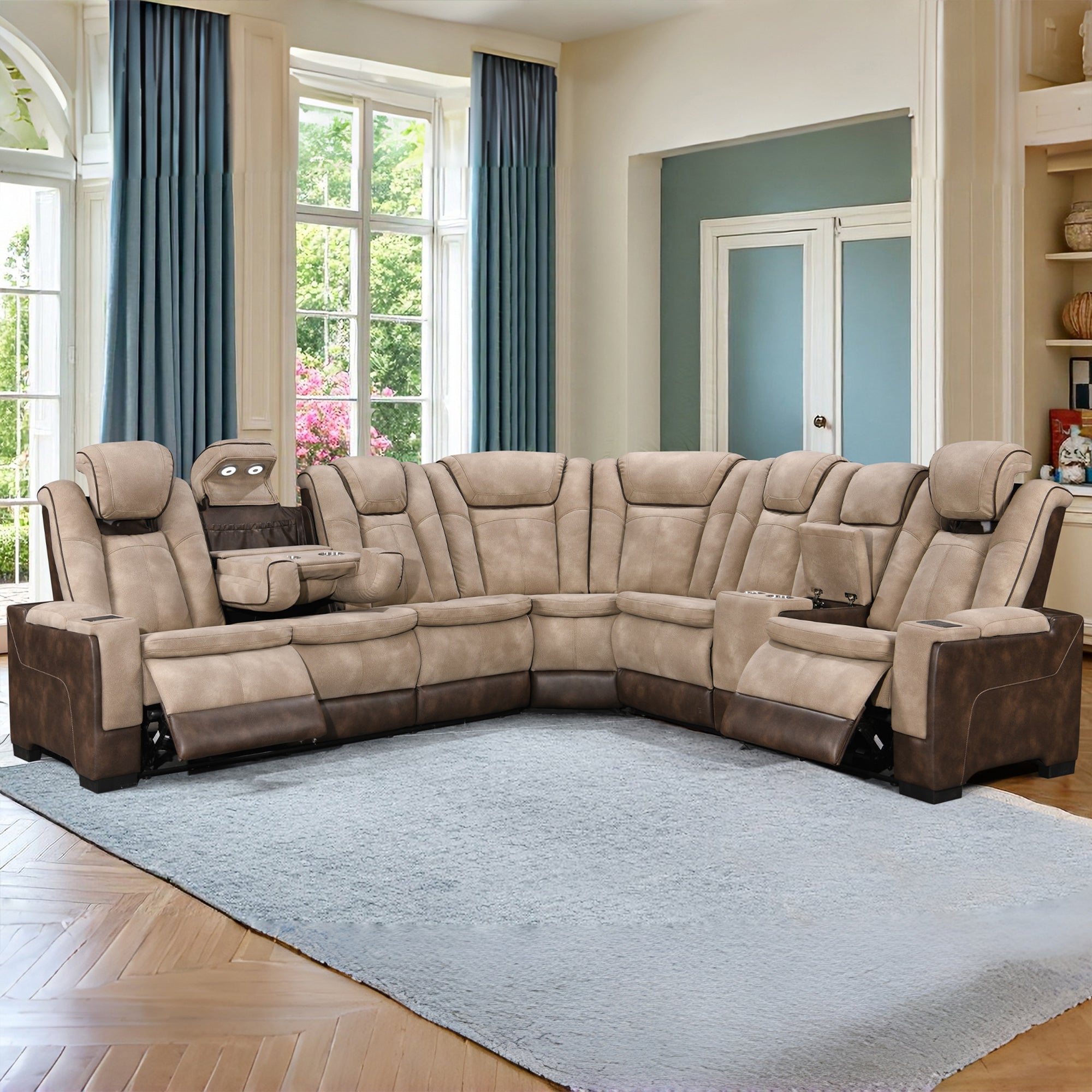 Power Recliner Sectional MC2866 Brown