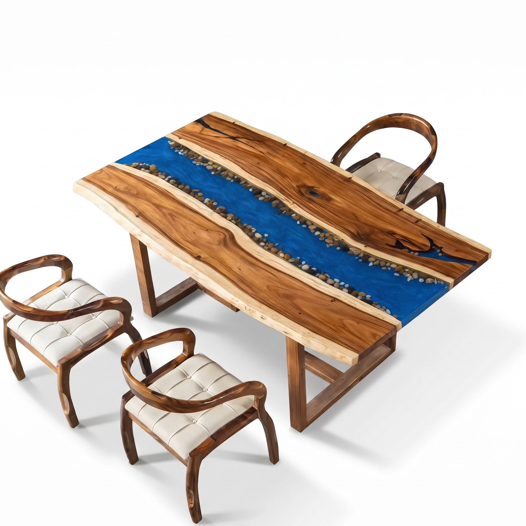 C1183 Walnut Epoxy Resin River Table