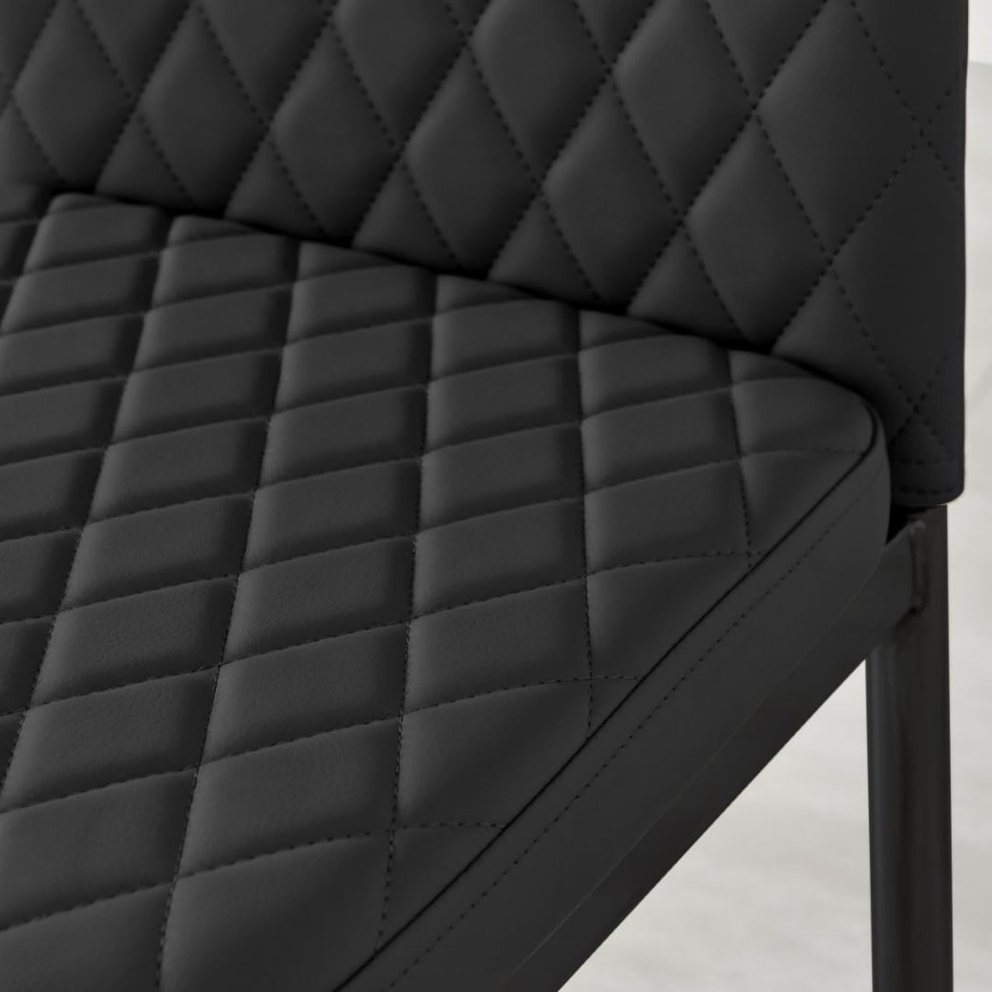 Black Leather Dining Chair -4PCS/CTN-CH010