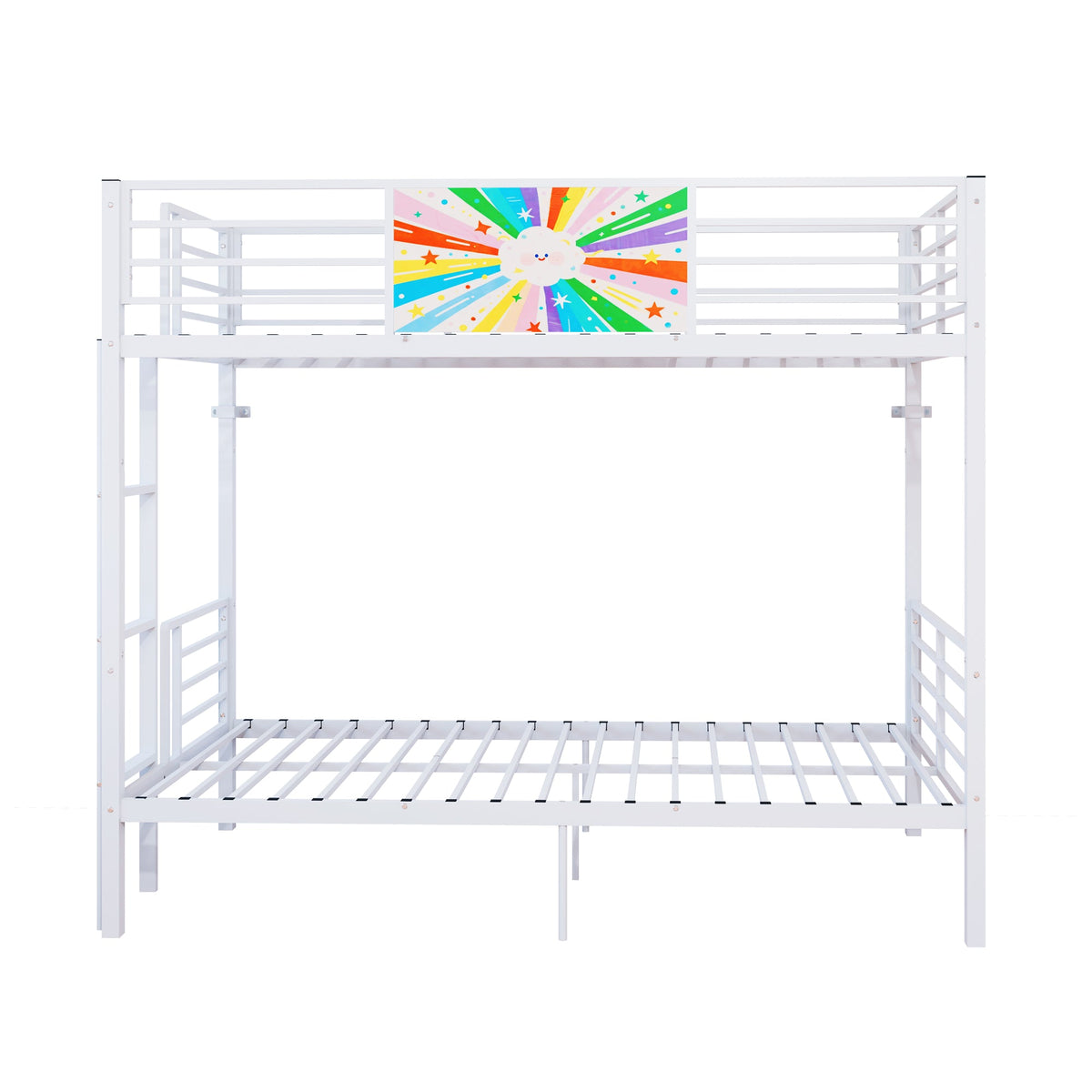 Twin Over Twin Metal Bunk Bed Frame White