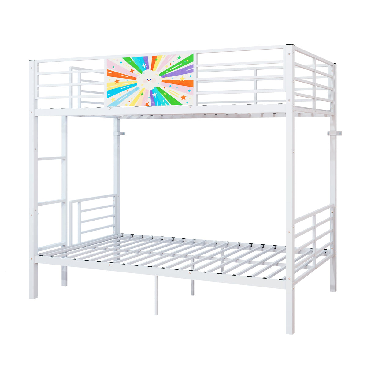 Twin Over Twin Metal Bunk Bed Frame White
