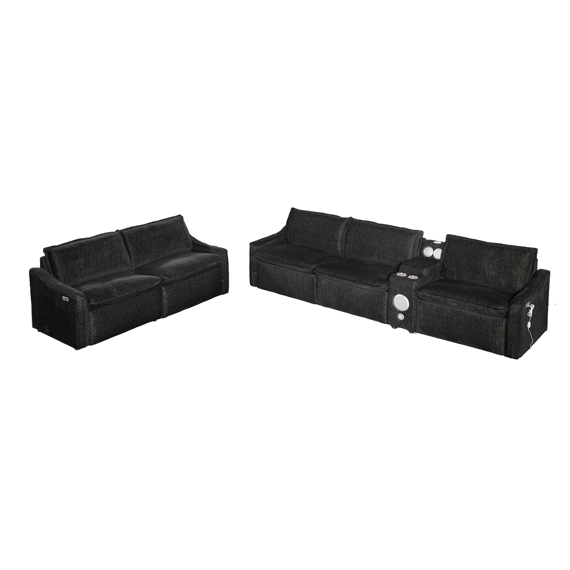 Black Electric Recliner Sofa Set