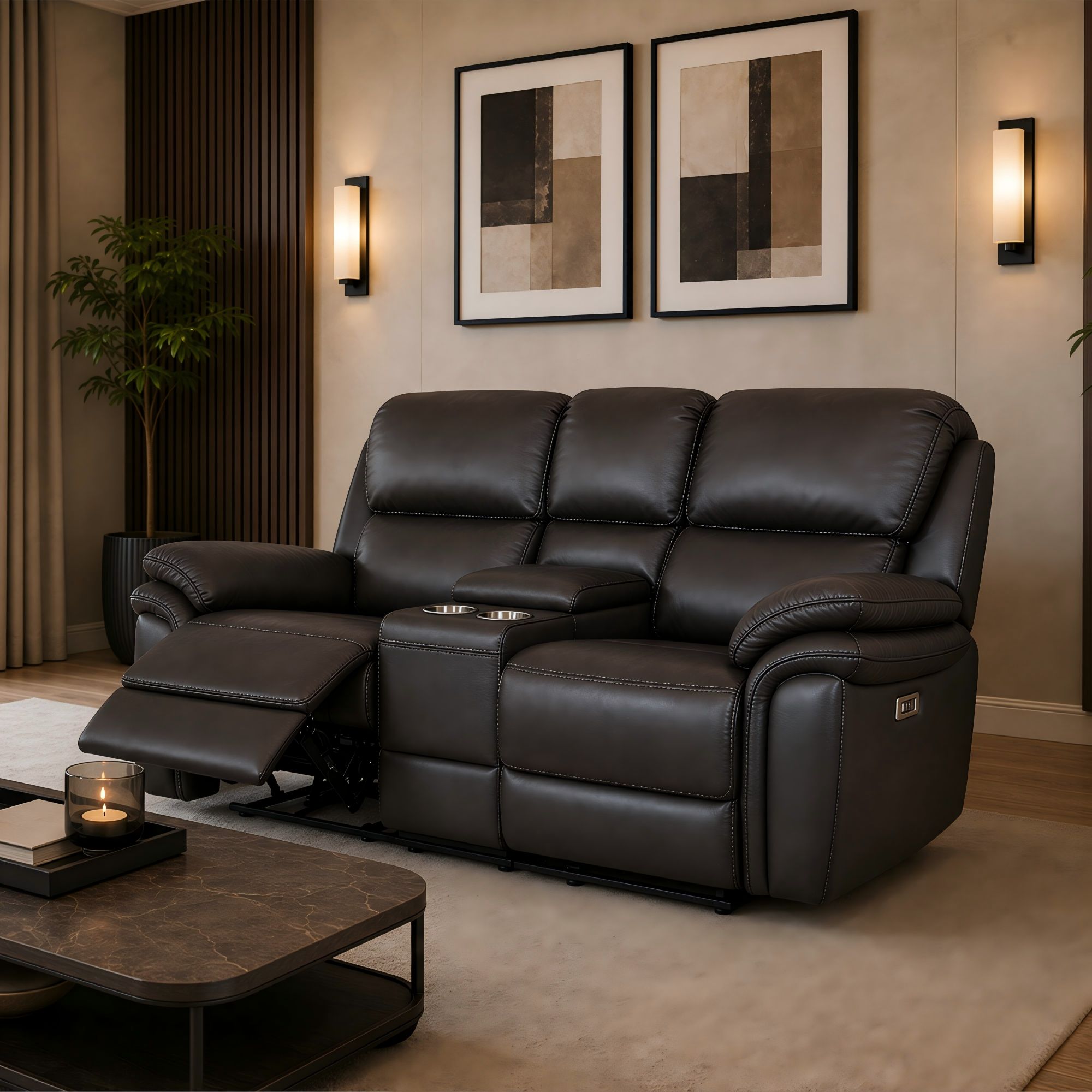 Melt Padded Backrest Faux Leather Recliner 2PP