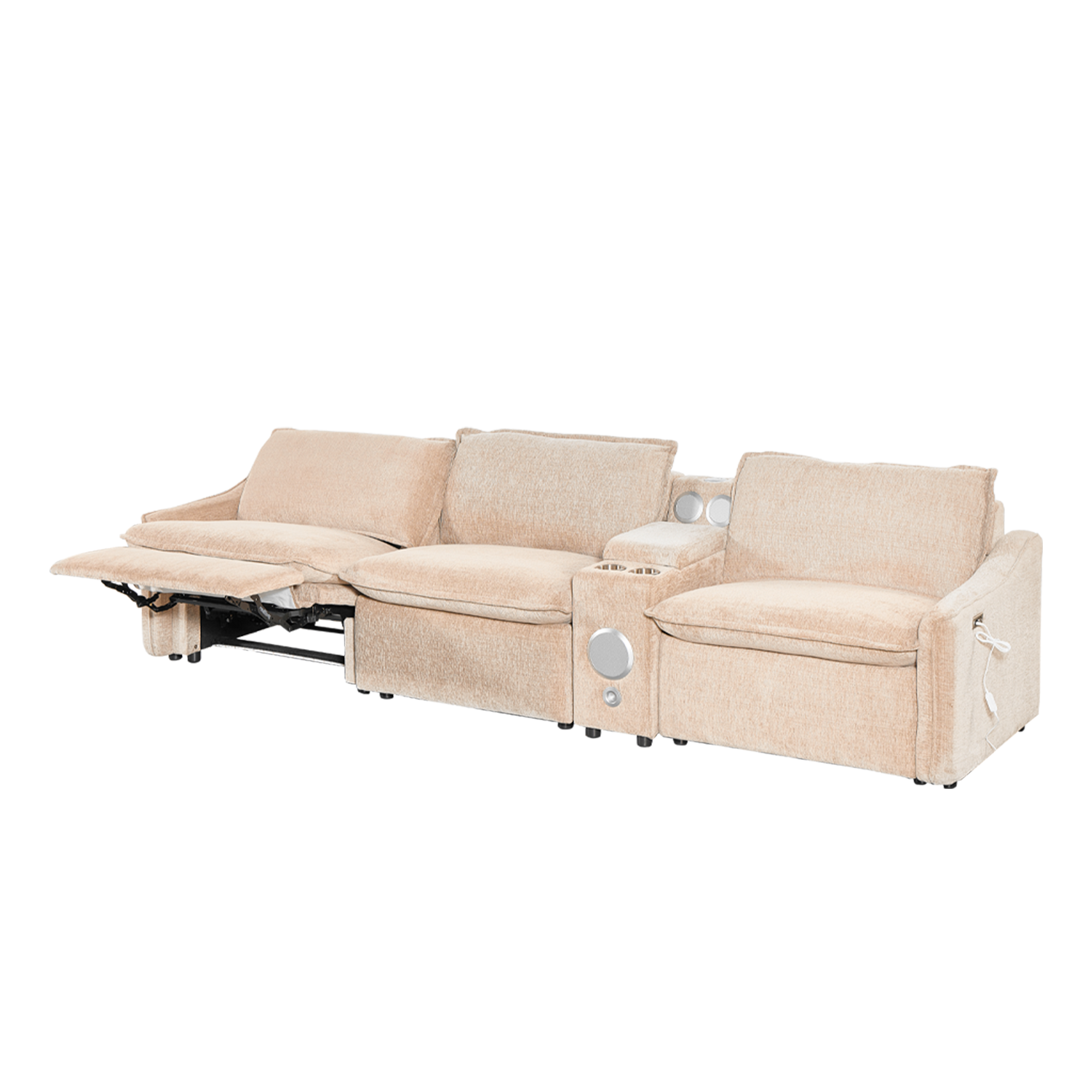 Brown Electric Recliner Sofa Set--MS908-3SET