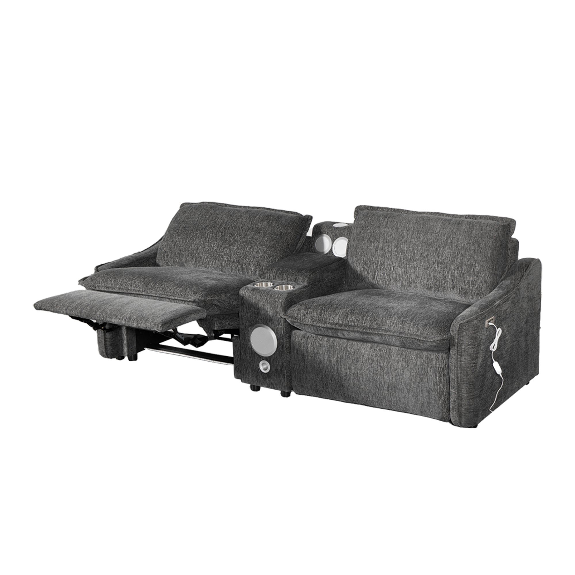 Grey Electric Recliner Sofa Set--MS908-2SET