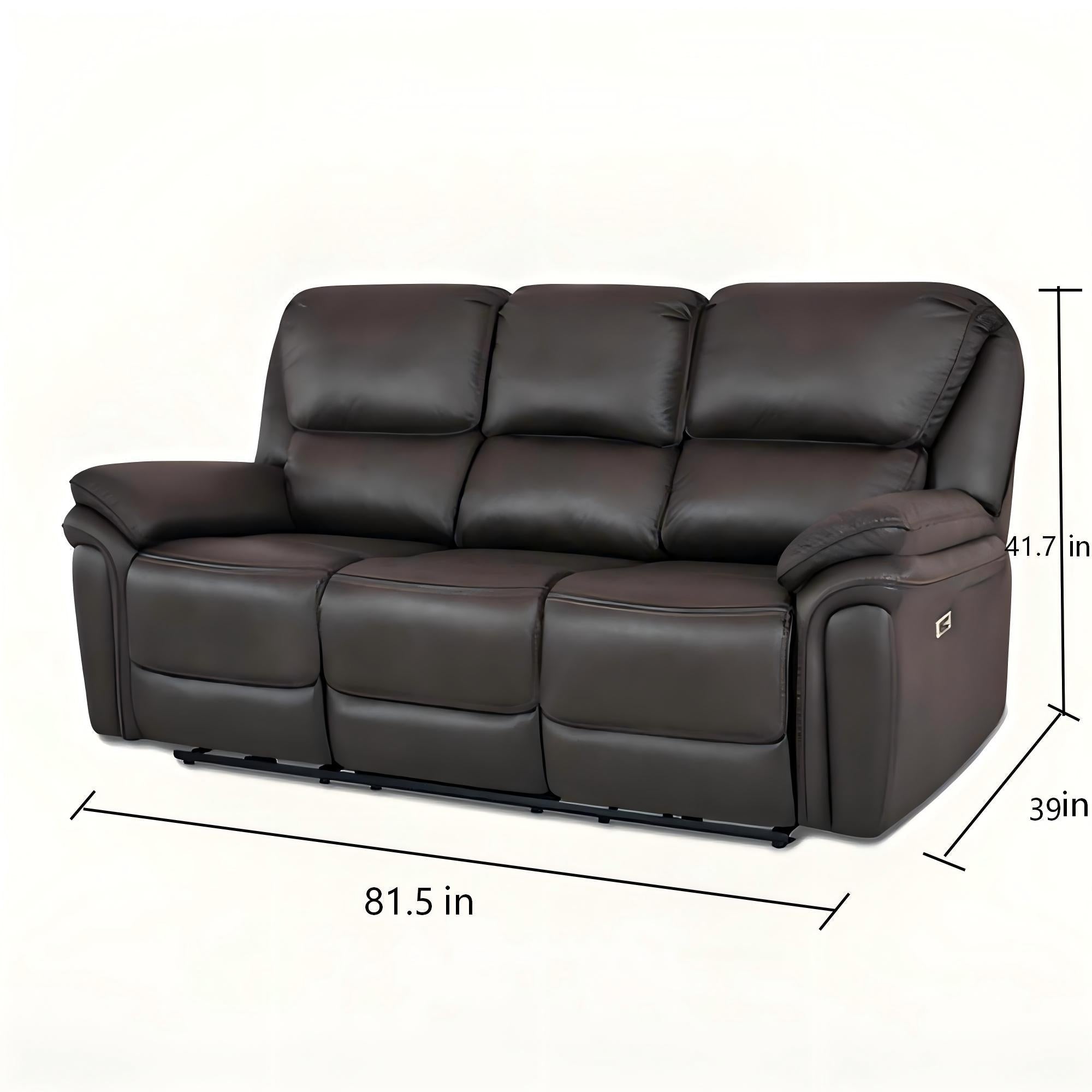 Melt Padded Backrest Faux Leather Recliner 3PP