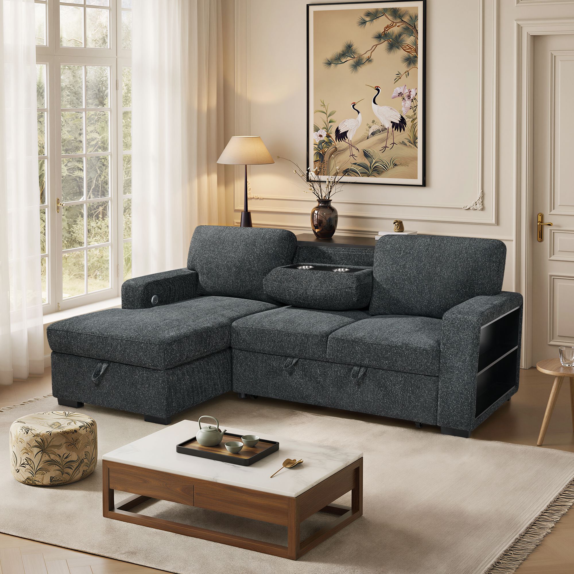 Multi- functional sofa sleeper-L3550-Black