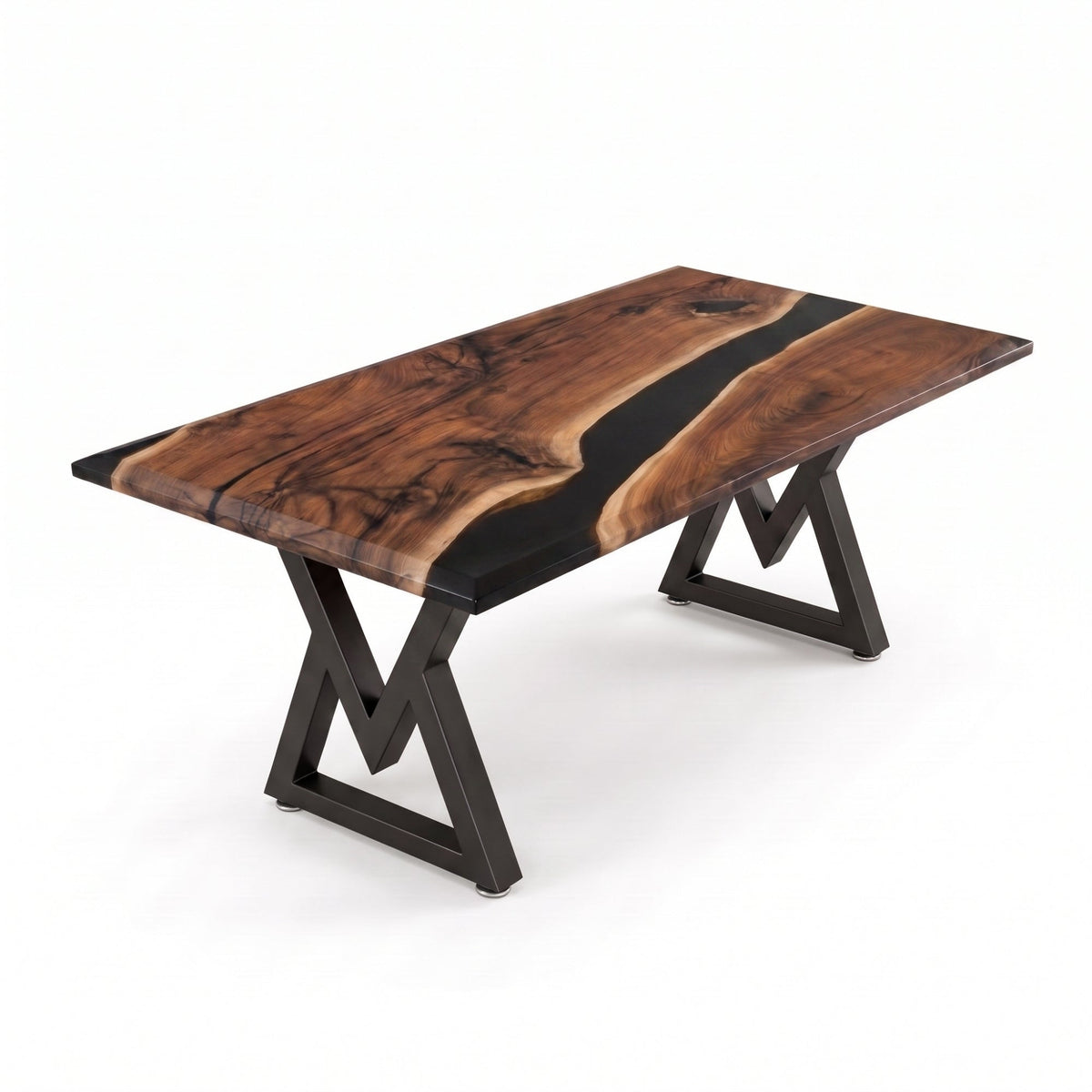 Black Walnut Black Epoxy Rectangular Dining Table（Tabletop only, legs not included）