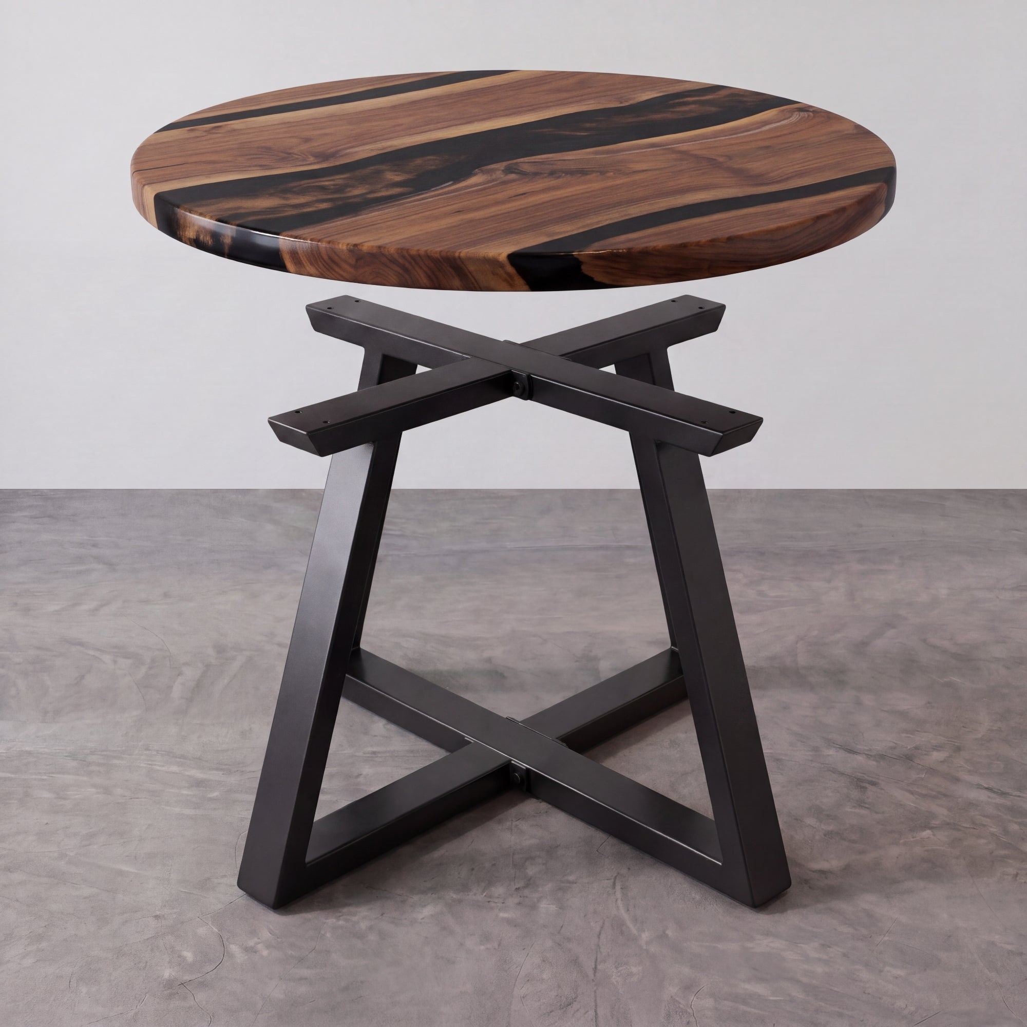 Black Carbon Steel Cross Side Table Frame-MTY0180（1pcs/CTN）