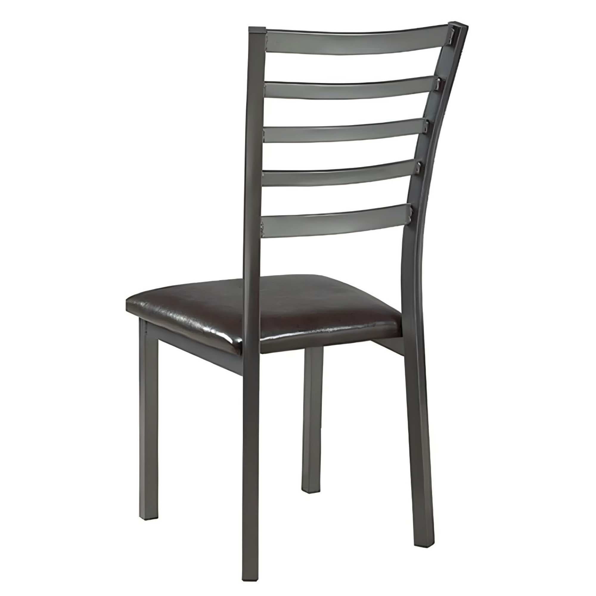 CH013-4PCS/CTN-Modern Black Dining Chair with Slatted Backrest, Upholstered Kitchen Chair