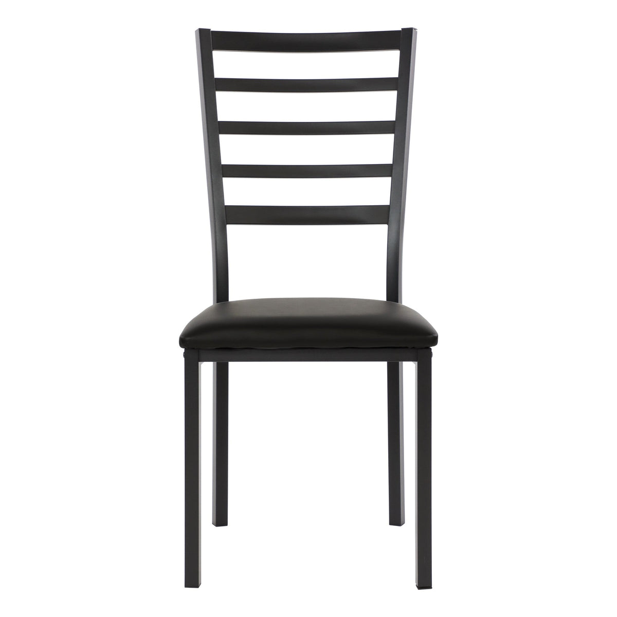 CH013-4PCS/CTN-Modern Black Dining Chair with Slatted Backrest, Upholstered Kitchen Chair