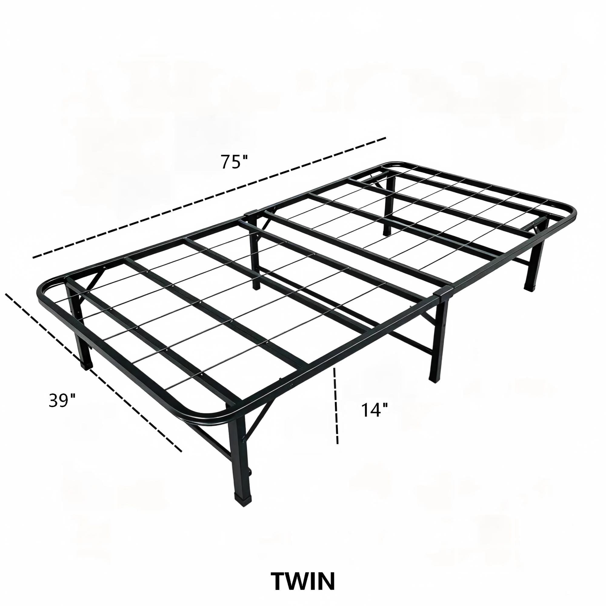 BD002-TWIN-FULL-QUEEN-Foldable Metal Bed Frame