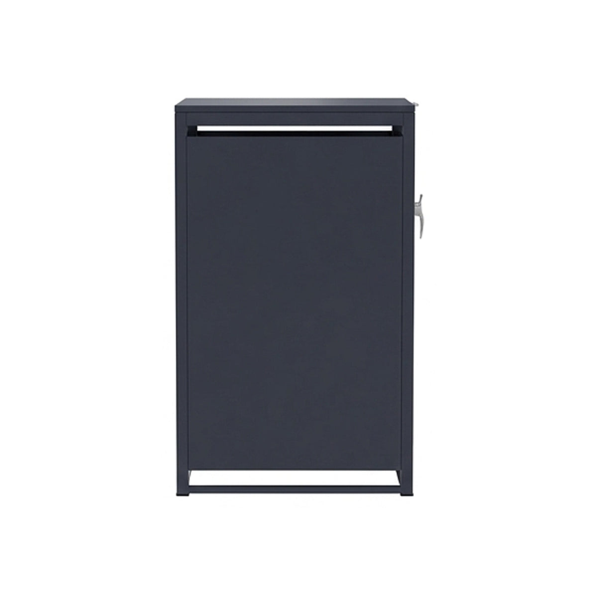 96 GALLON GREY SINGLE-DOOR STEEL TRASH CAN ENCLOSURE