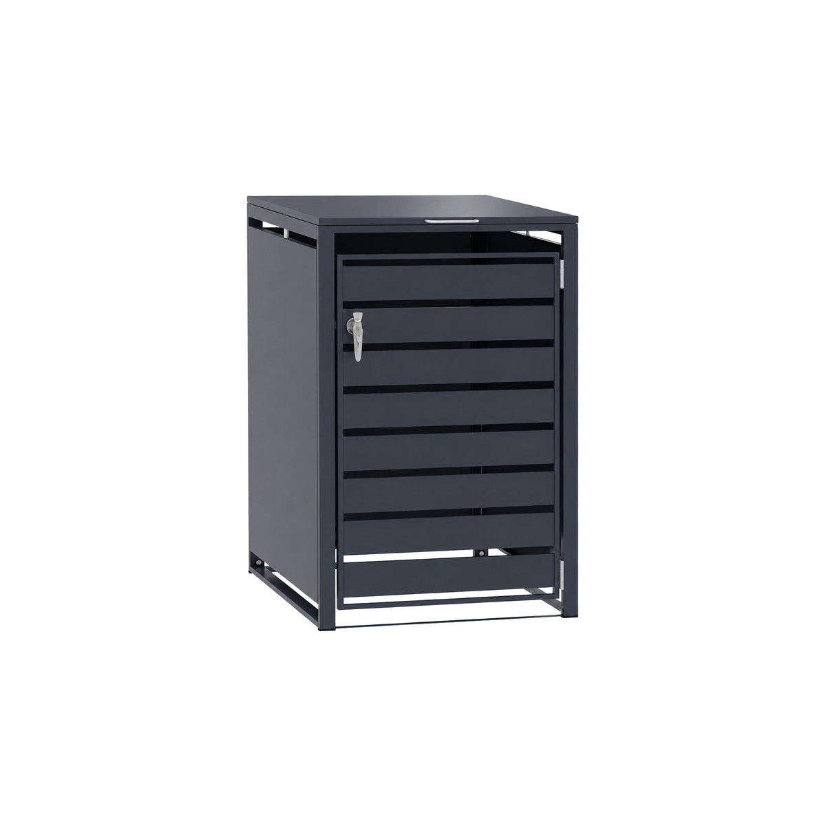 96 GALLON GREY SINGLE-DOOR STEEL TRASH CAN ENCLOSURE