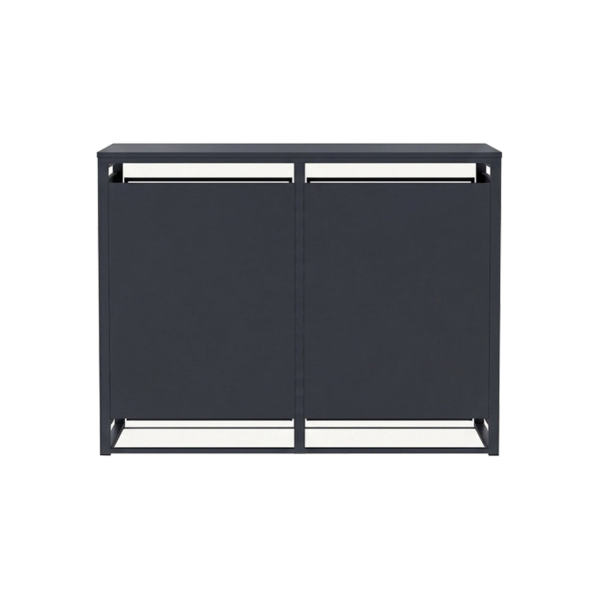 96 GALLON GREY DOUBLE-DOOR STEEL TRASH CAN ENCLOSURE