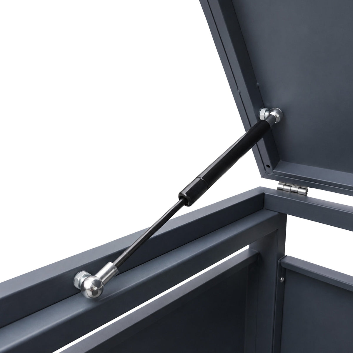96 GALLON GREY DOUBLE-DOOR STEEL TRASH CAN ENCLOSURE