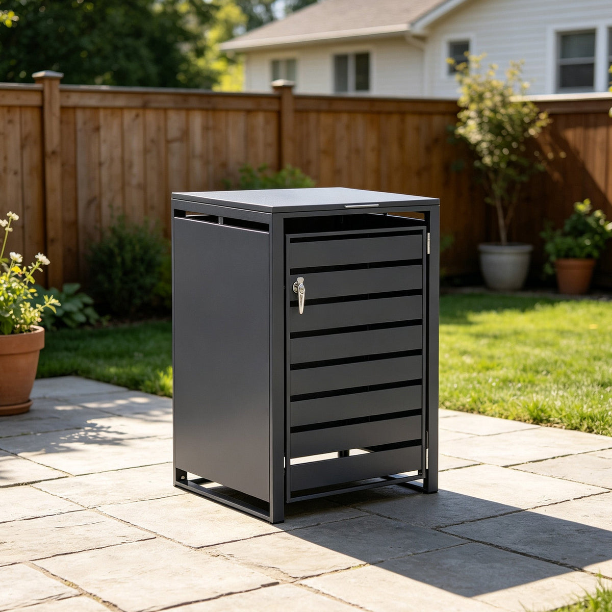 96 Gallon Single-Door Steel Trash Can Enclosure