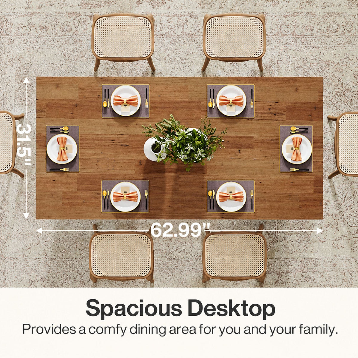 Contemporary Rectangular Dining Table with Sculptural Base