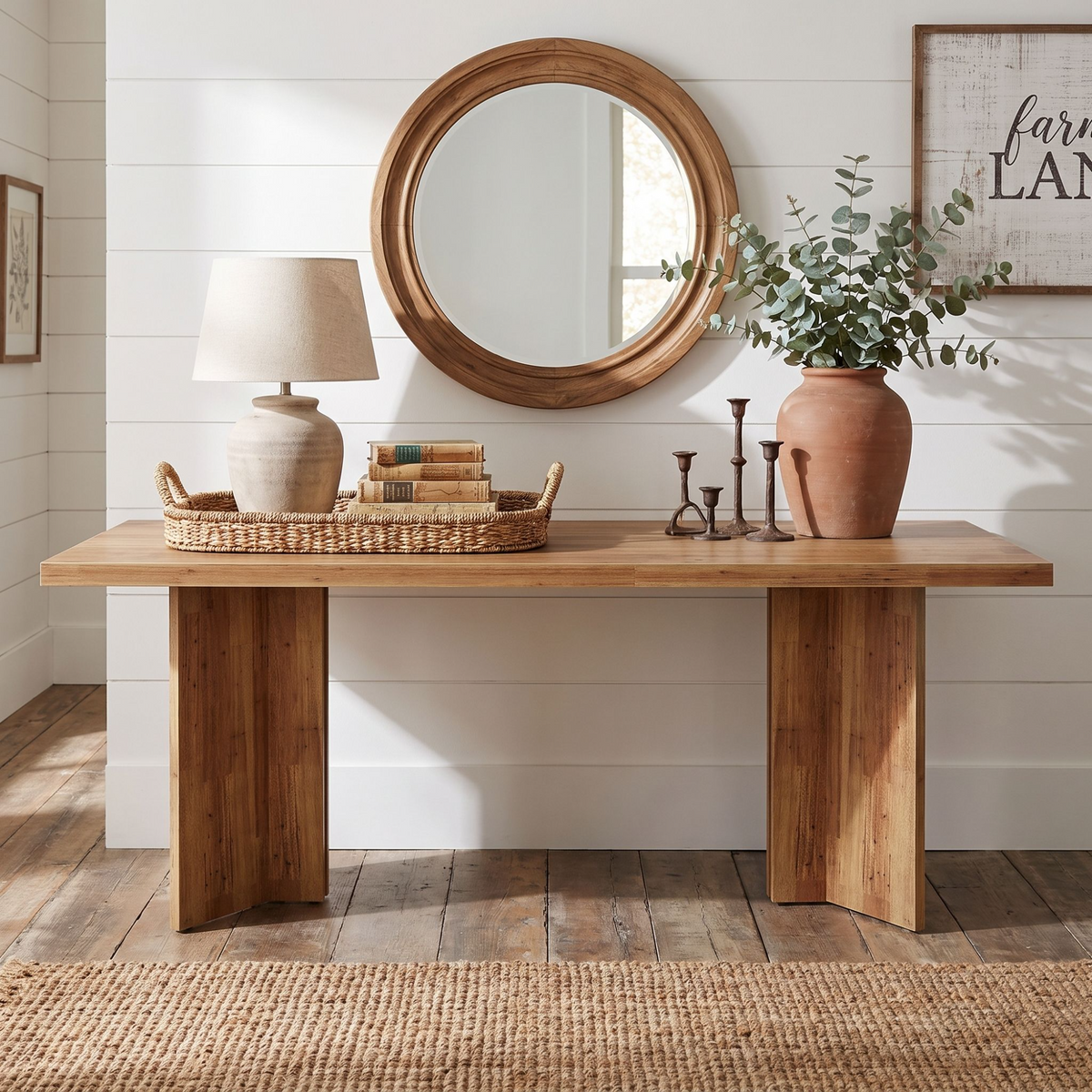 Contemporary Rectangular Dining Table with Sculptural Base