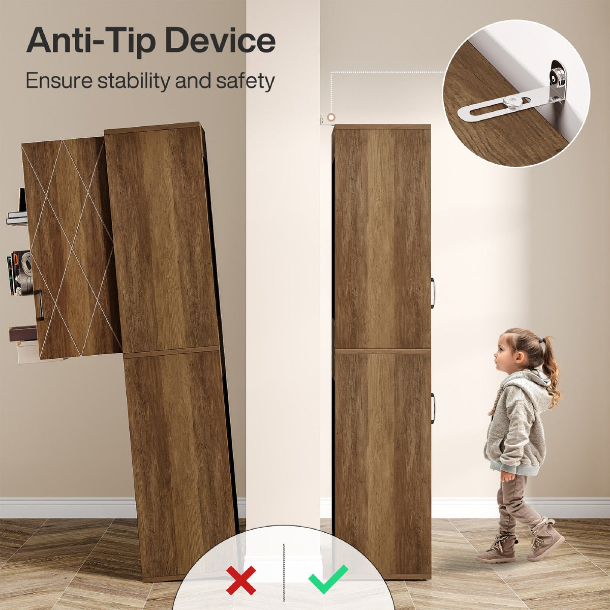 Tall Display Storage Shelf with Enclosed Side Panels