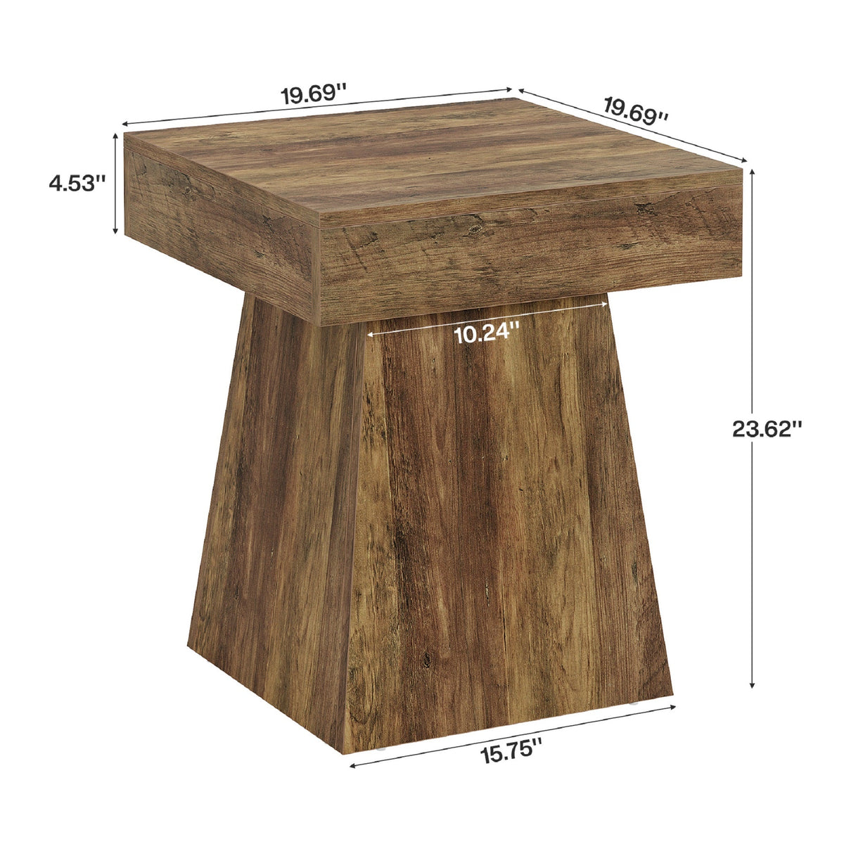 Modern Square Side Table with Broad Base