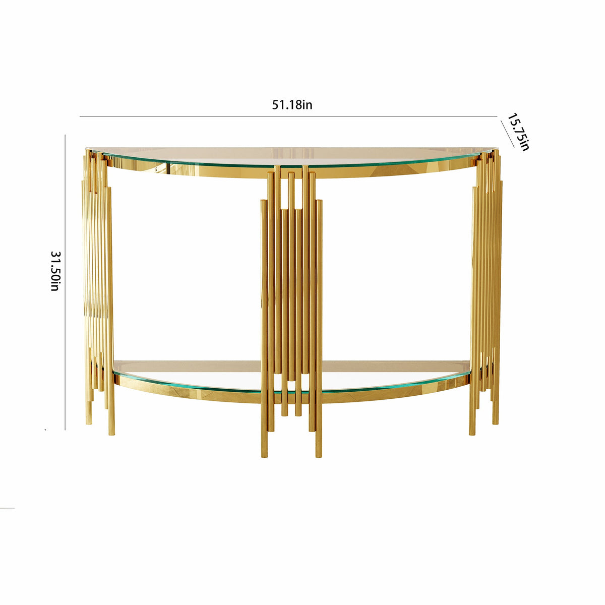 Stainless steel console table