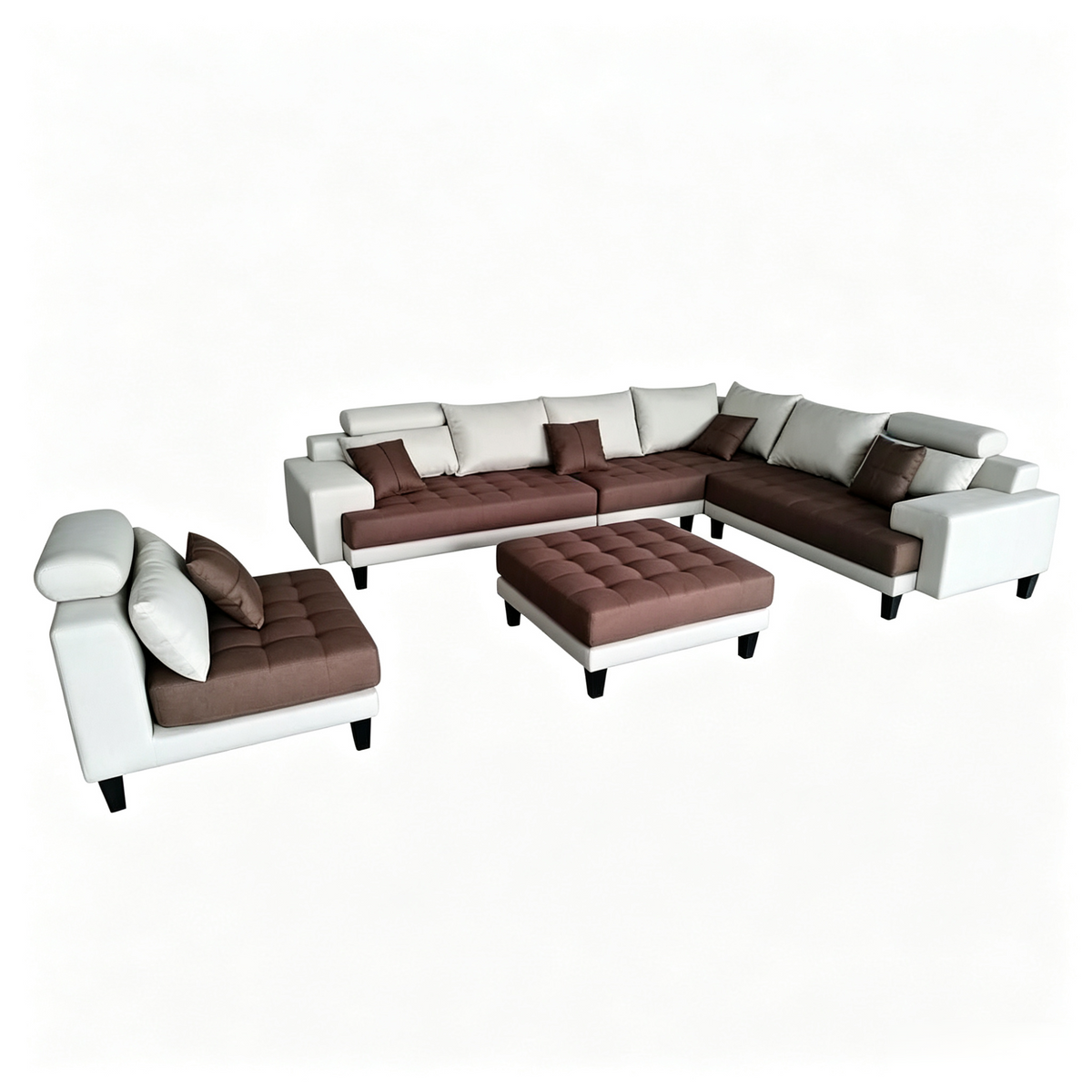 5-Piece S150DDG Modern Microfiber Reversible Sectional Fabric Sofa Set
