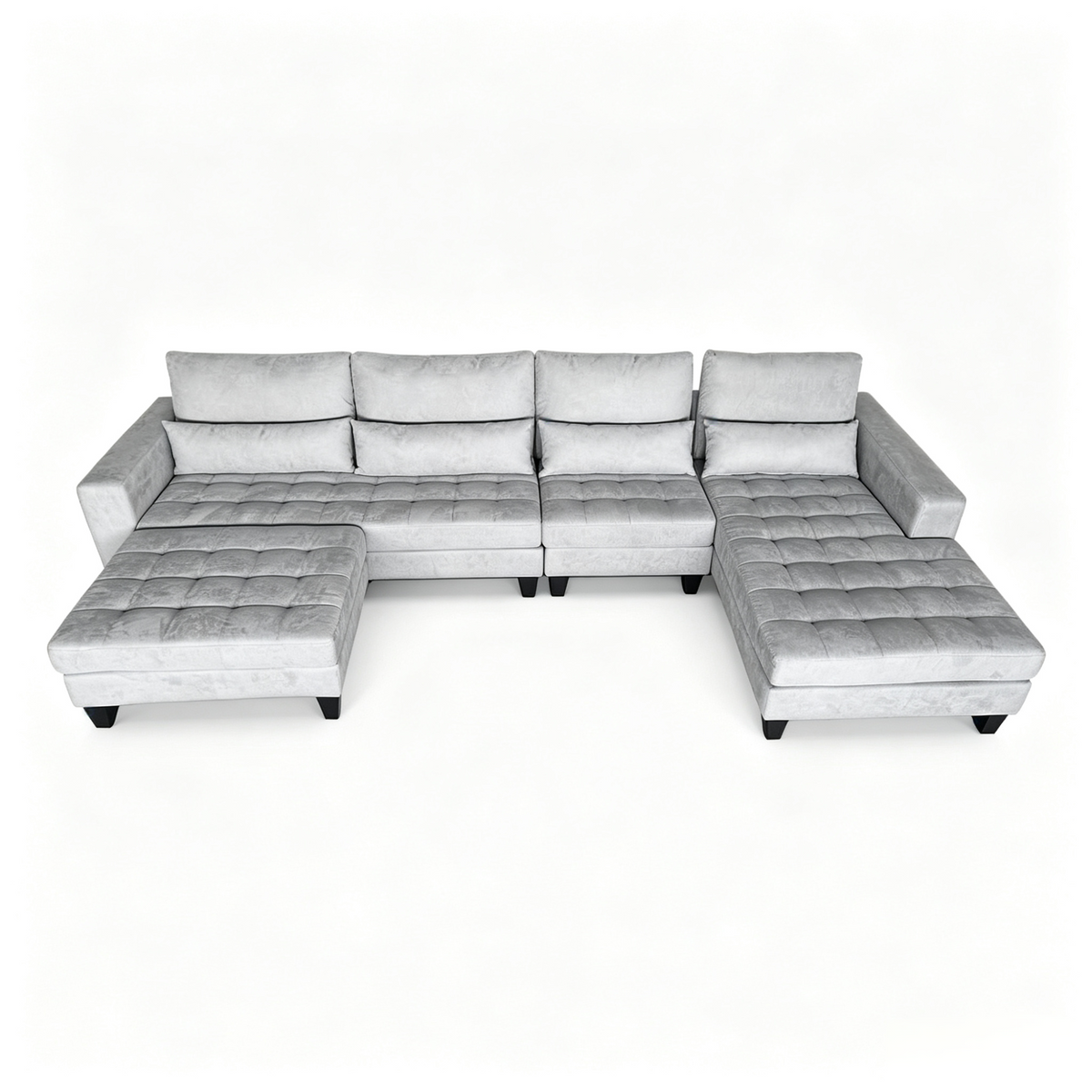 4-piece Modern High Back Microfiber Sectional Couch Sofa Set S6839R