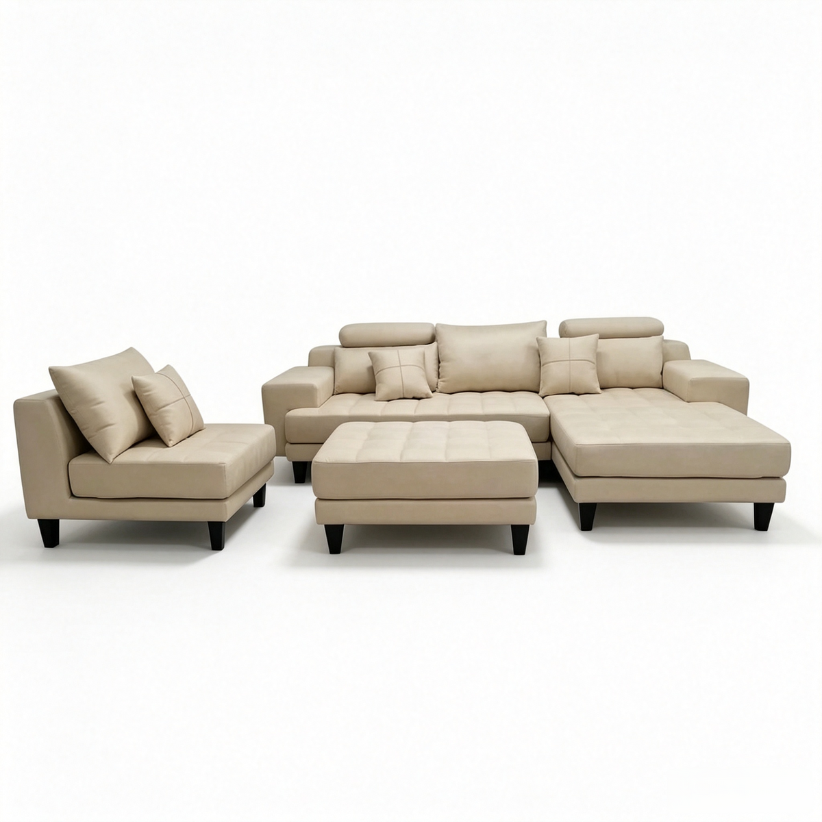 4-piece Modern Microfiber Sectional Chaise Sofa Set S150CR