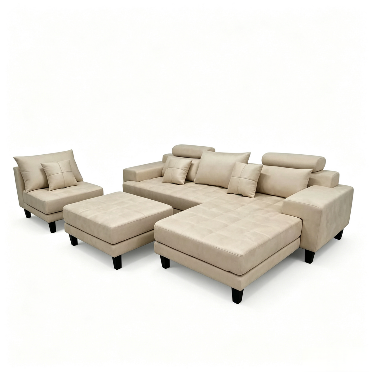 4-piece Modern Microfiber Sectional Chaise Sofa Set S150CR