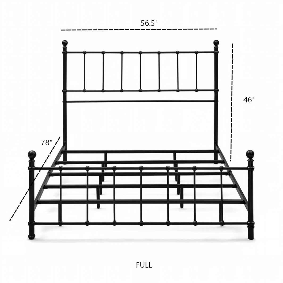 BD003-FULL-QUEEN-Vintage Metal Bed Frame