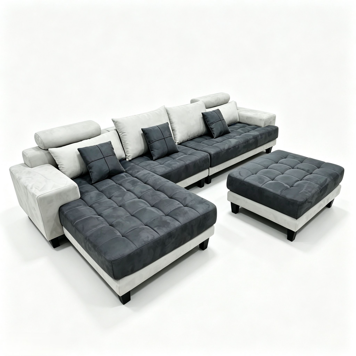 4-Piece Modular Microfiber Fabric Sectional Sofa Set S150CL