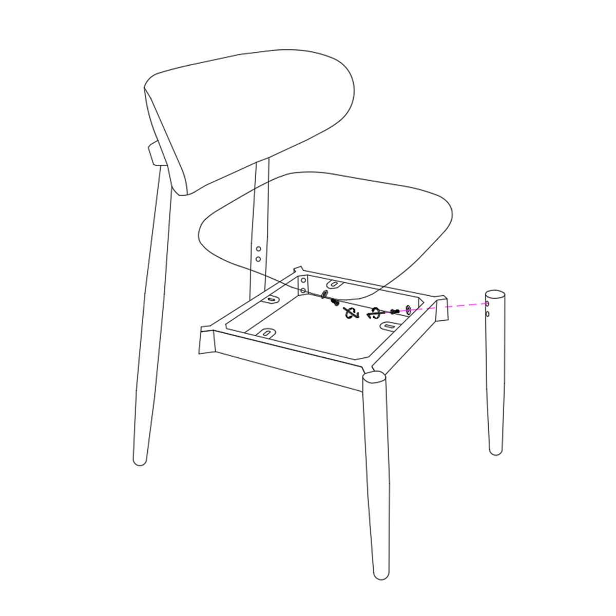 Dining chair-MYCY001B-2pcs/1CTN