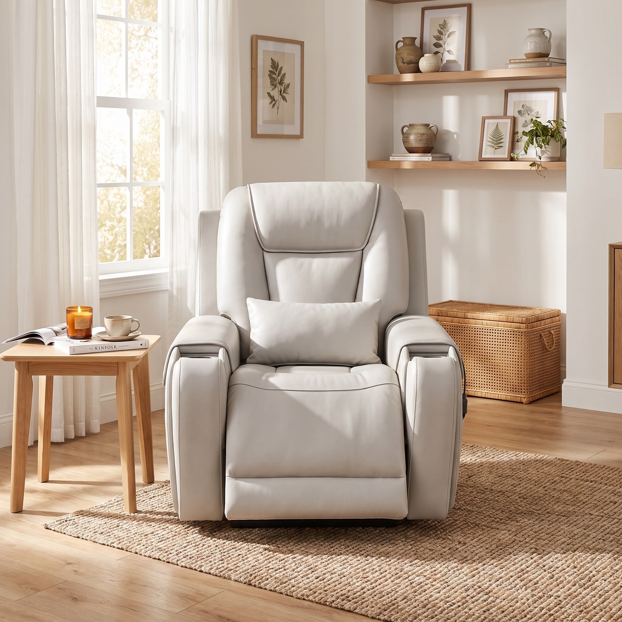 White Electric Power Lift Recliner Chair for modern living room