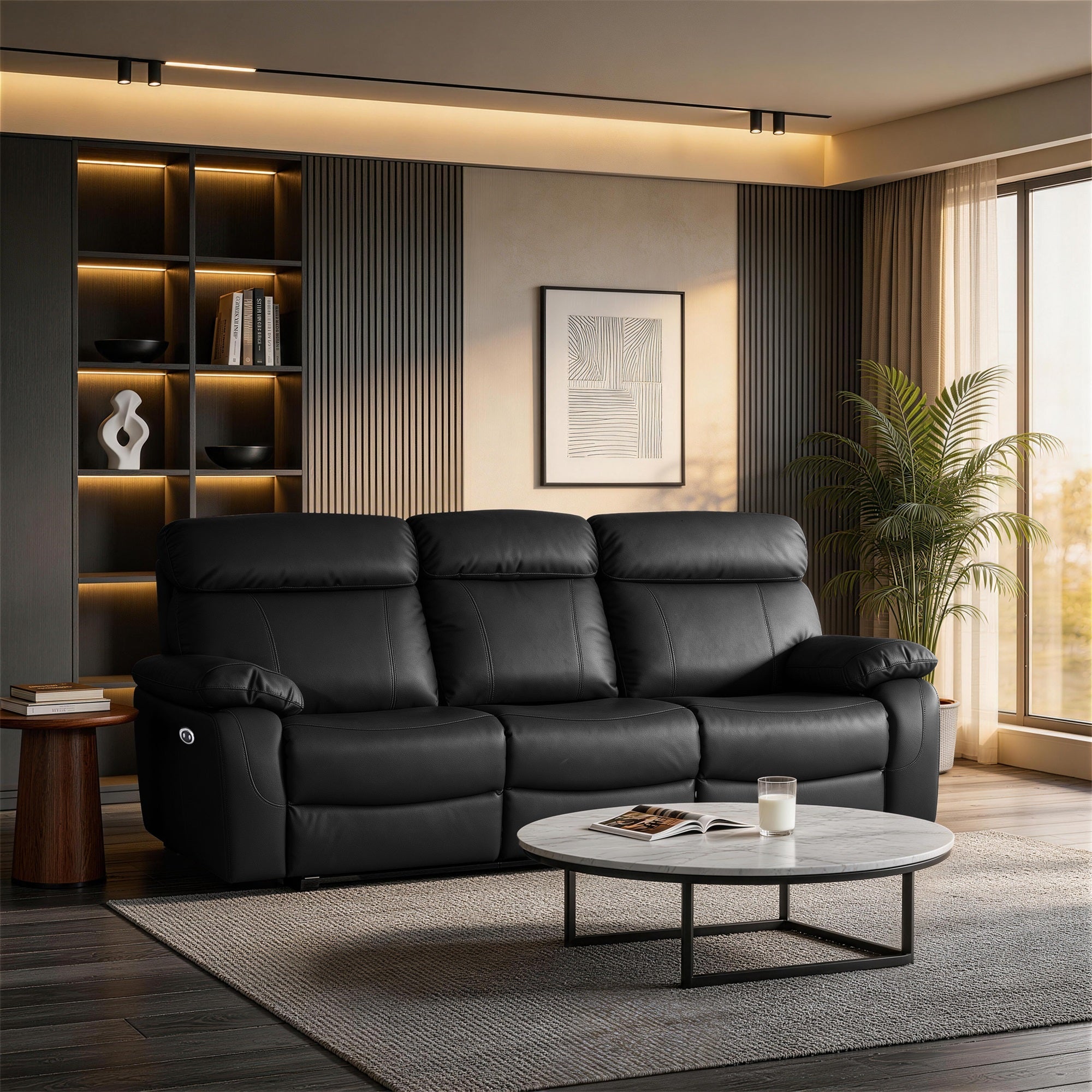 Power Recliner Sofa MR2041W Black