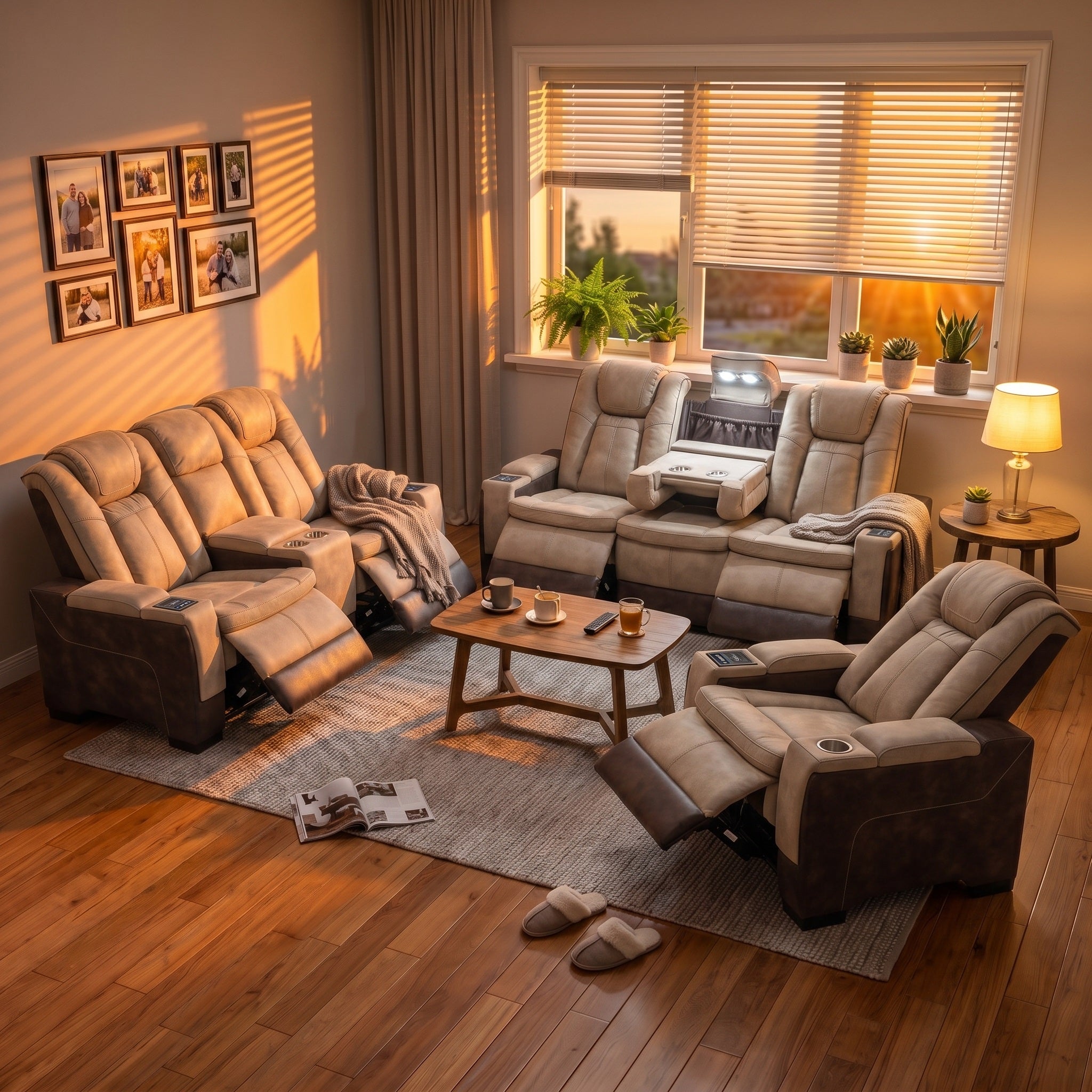Charlie Brown Power Recliner Sofa & Loveseat & Chair