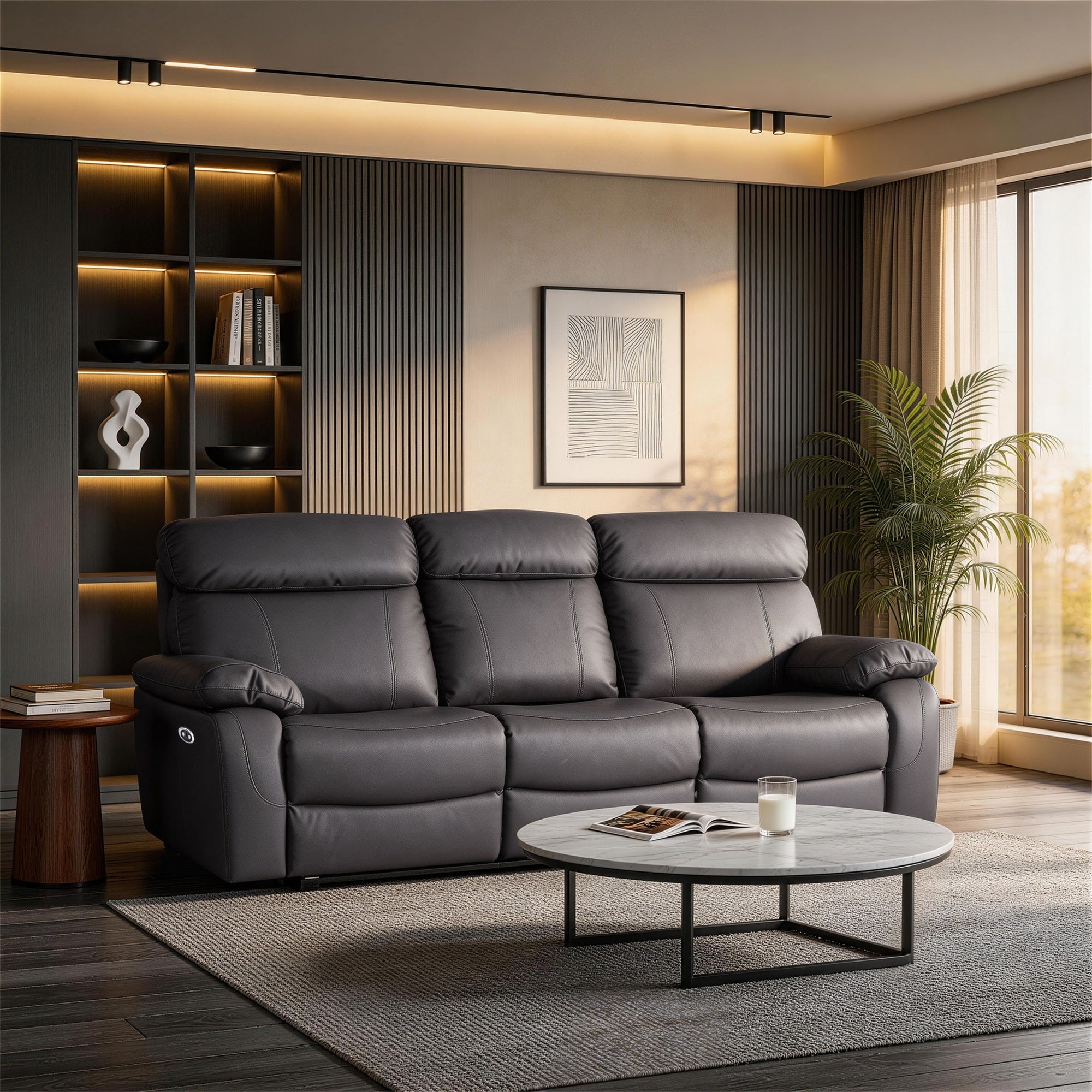 Power Recliner Sofa MR2041W Gray