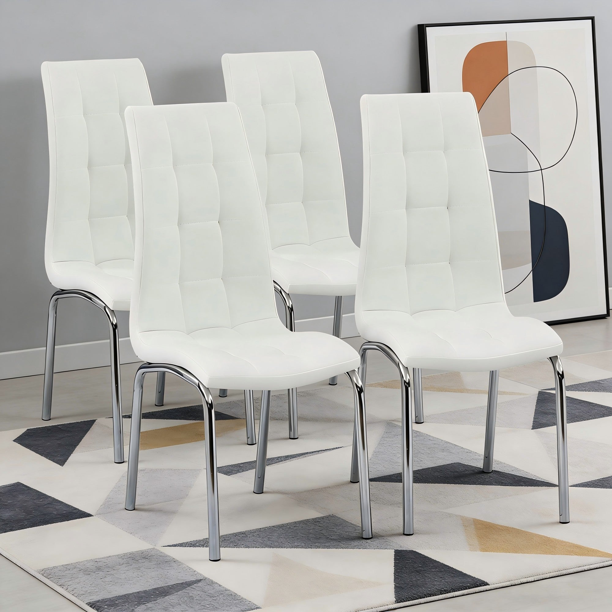 Modern Minimalist Metal-Leg Dining Chair / Home Armchair