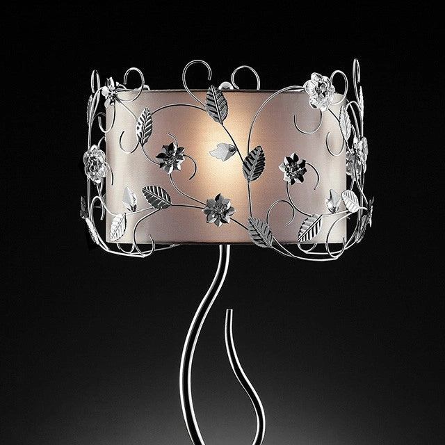 Elva Silver/Chrome Table Lamp, Double Shade