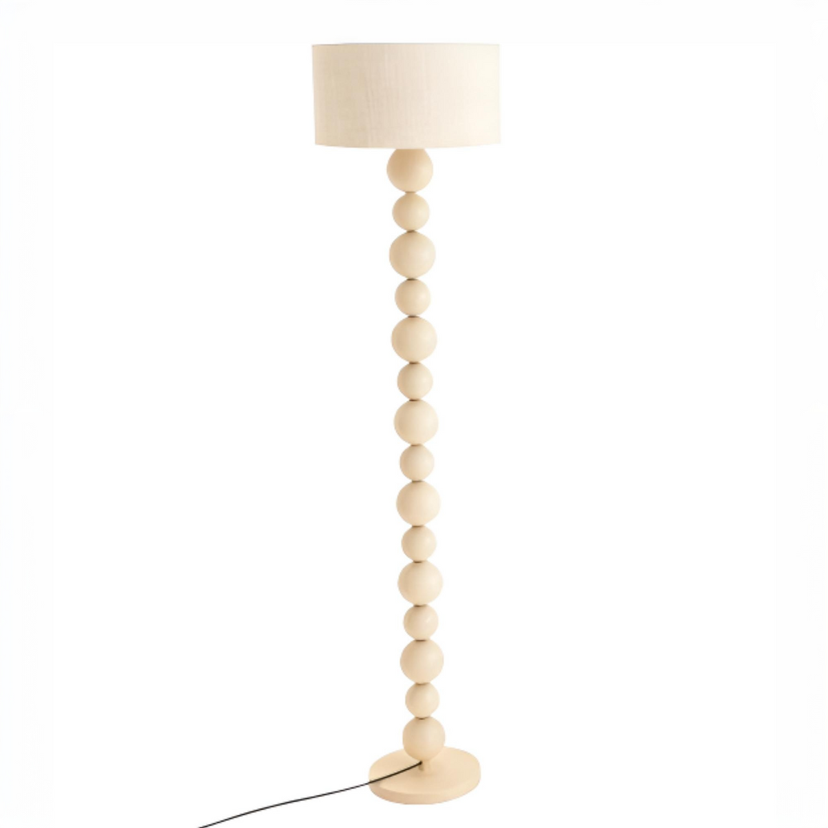 Beige Spherical Chandelier: Iron Frame, Linen Shade, Warm Light for Cream-style Rooms