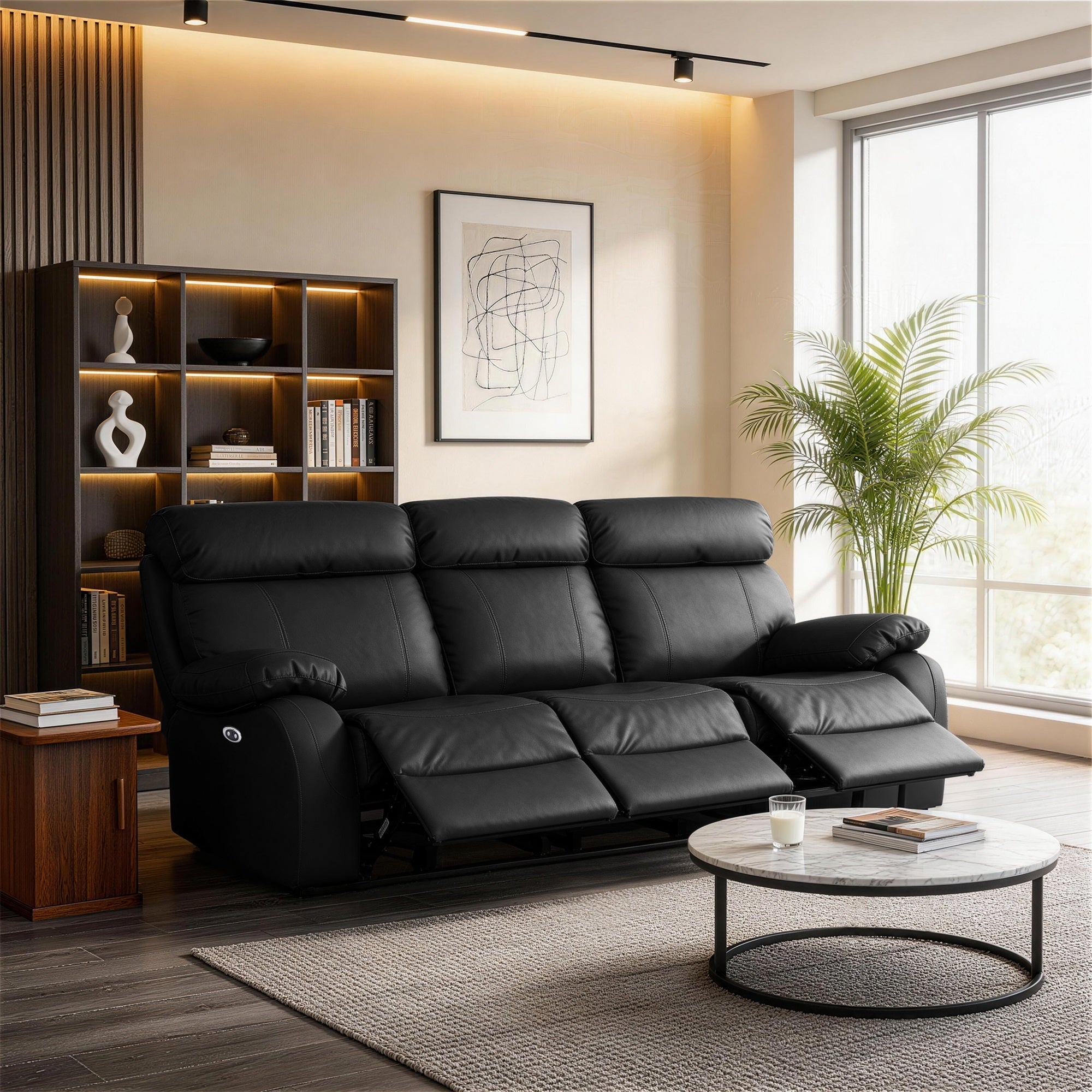 Power Recliner Sofa MR2041W Black